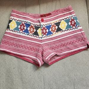 Tigerlily Pink Geometric High Waist Shorts